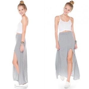 Brandy Melville Striped Maxi Skirt with Slit
